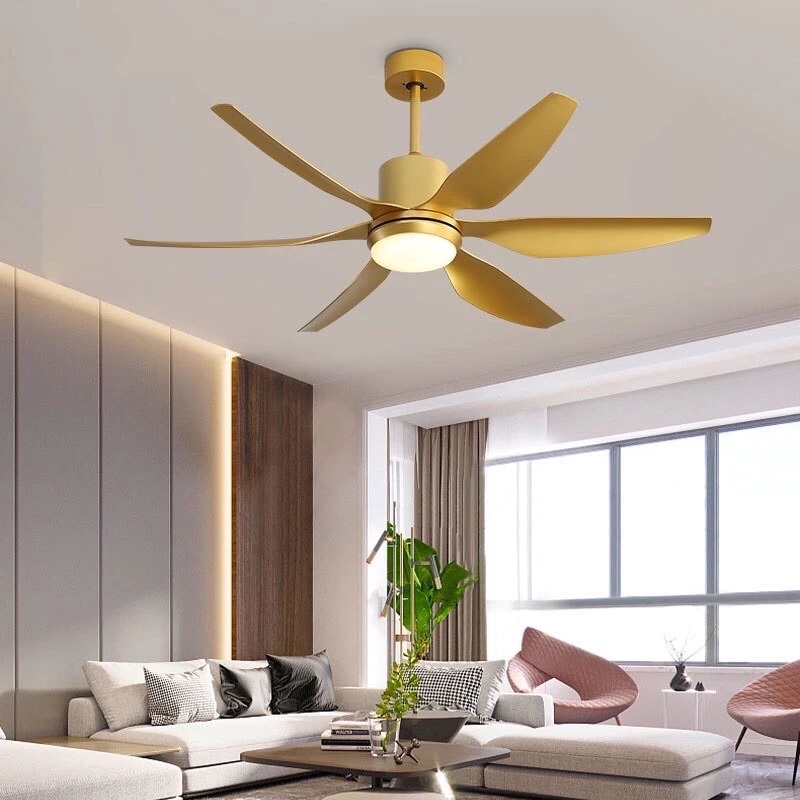 Quạt Trần Đèn 6 Cánh - sải cánh 1m47 - Màu Vàng