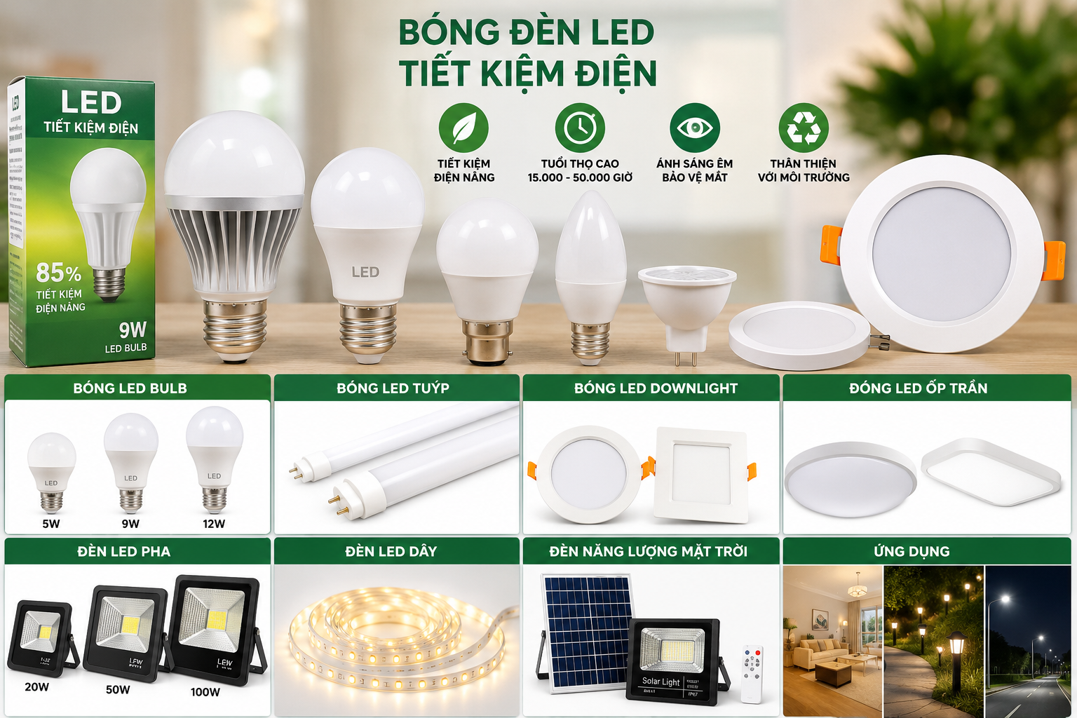 Xu hướng sử dụng bóng đèn tiết kiệm điện: Giải pháp chiếu sáng xanh cho cuộc sống hiện đại